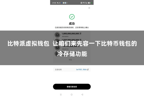 比特派虚拟钱包  让咱们来先容一下比特币钱包的冷存储功能