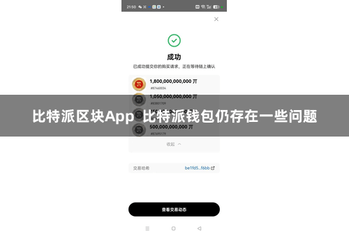 比特派区块App 比特派钱包仍存在一些问题